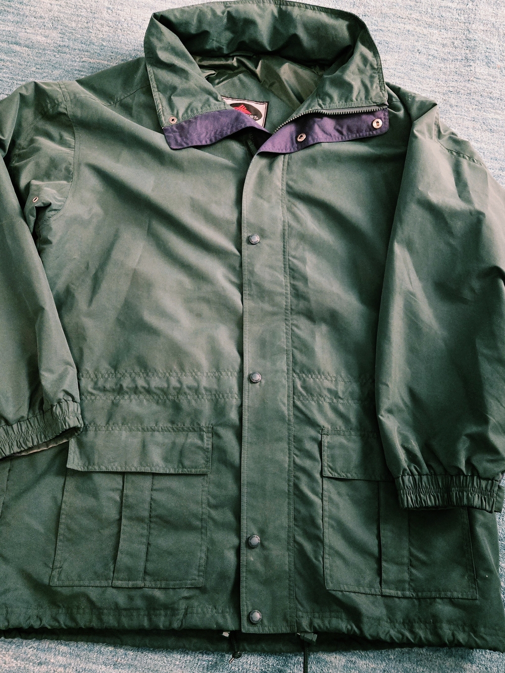Men's Forest Green Windbreaker Jacket with Hood